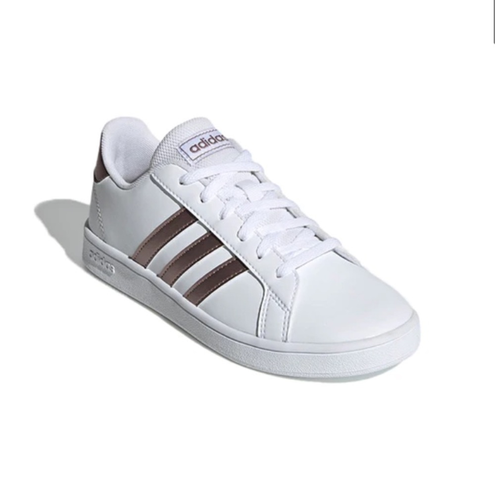 adidas neo Grand Court K 'White Brown' EF0101 big kids size US 6, EU 38.7